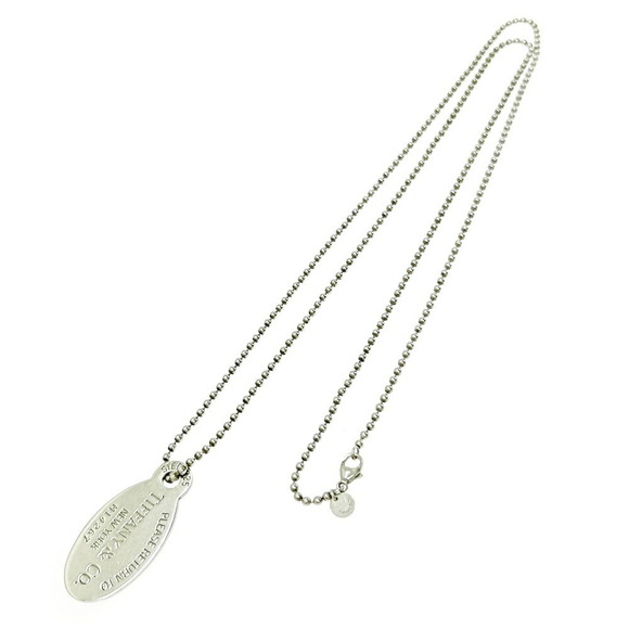 Tiffany Return to Oval Tag Necklace Silver